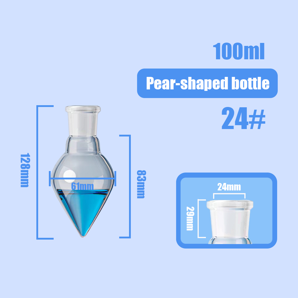 25-500ML #24 Joint Borosilicate Glass Single Neck Socket Pear Shape Boiling Flask Labware - 图片 4