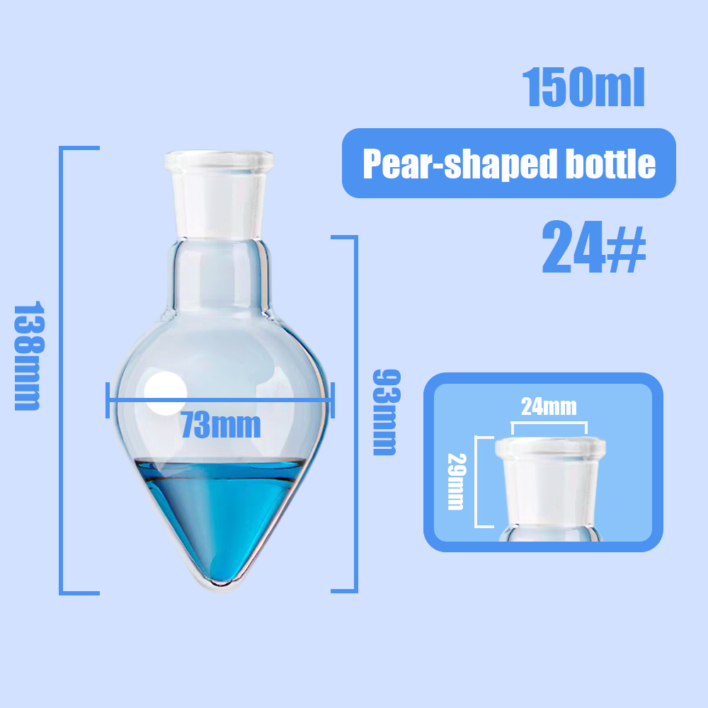 25-500ML #24 Joint Borosilicate Glass Single Neck Socket Pear Shape Boiling Flask Labware - 图片 5