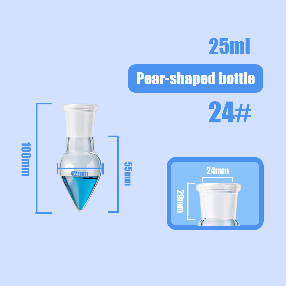 25-500ML #24 Joint Borosilicate Glass Single Neck Socket Pear Shape Boiling Flask Labware - 图片 2