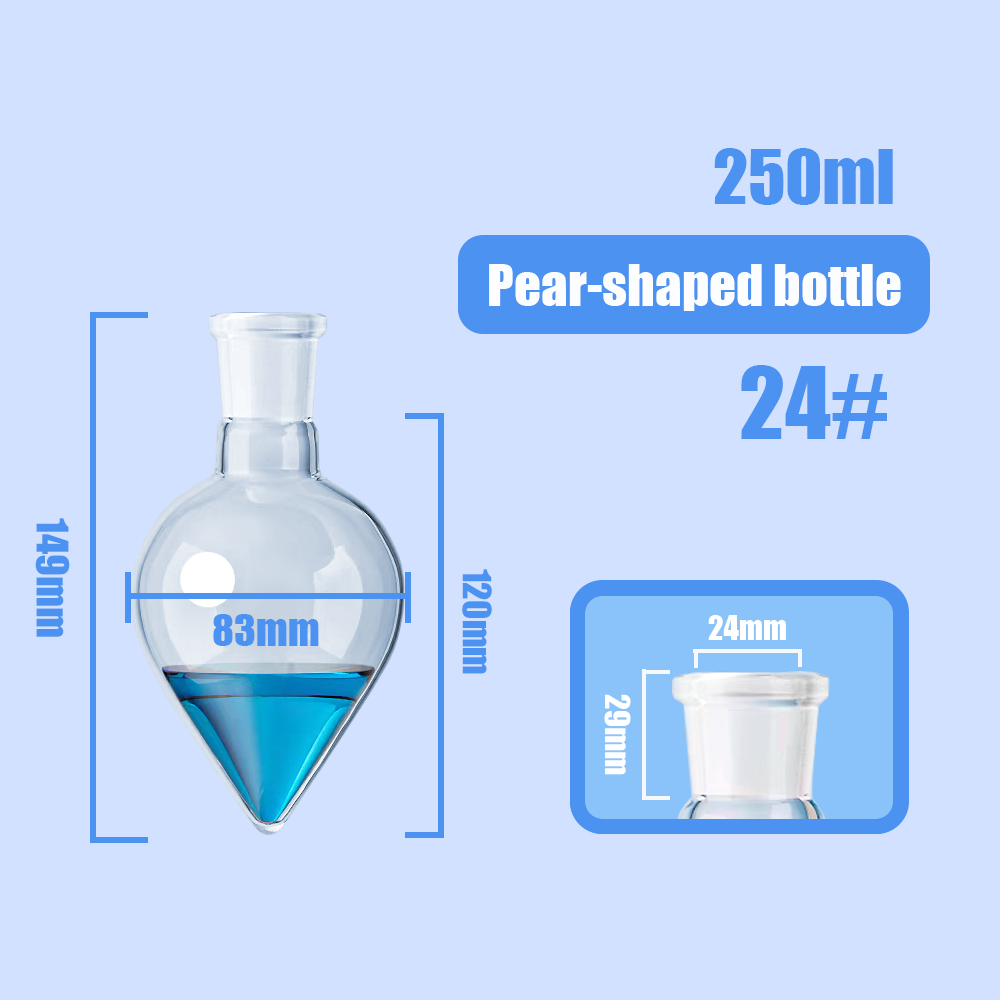 25-500ML #24 Joint Borosilicate Glass Single Neck Socket Pear Shape Boiling Flask Labware - 图片 6