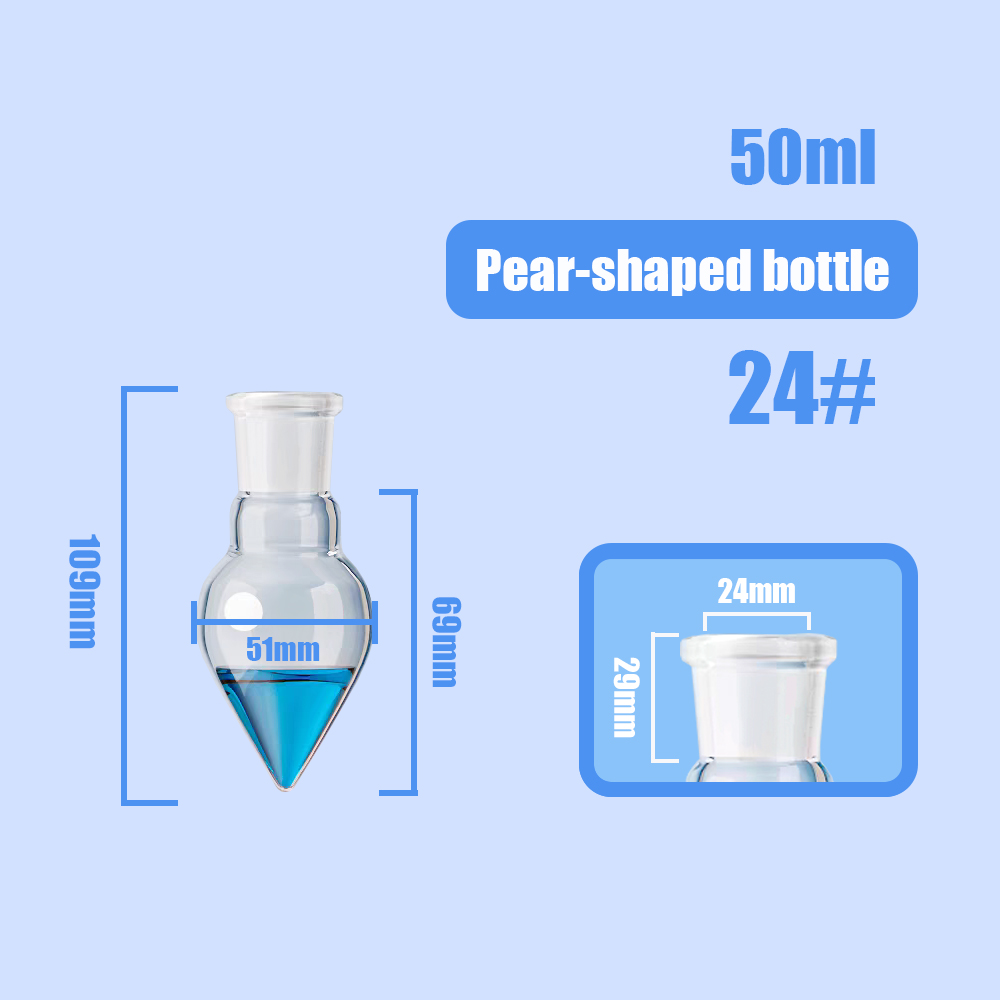 25-500ML #24 Joint Borosilicate Glass Single Neck Socket Pear Shape Boiling Flask Labware - 图片 3