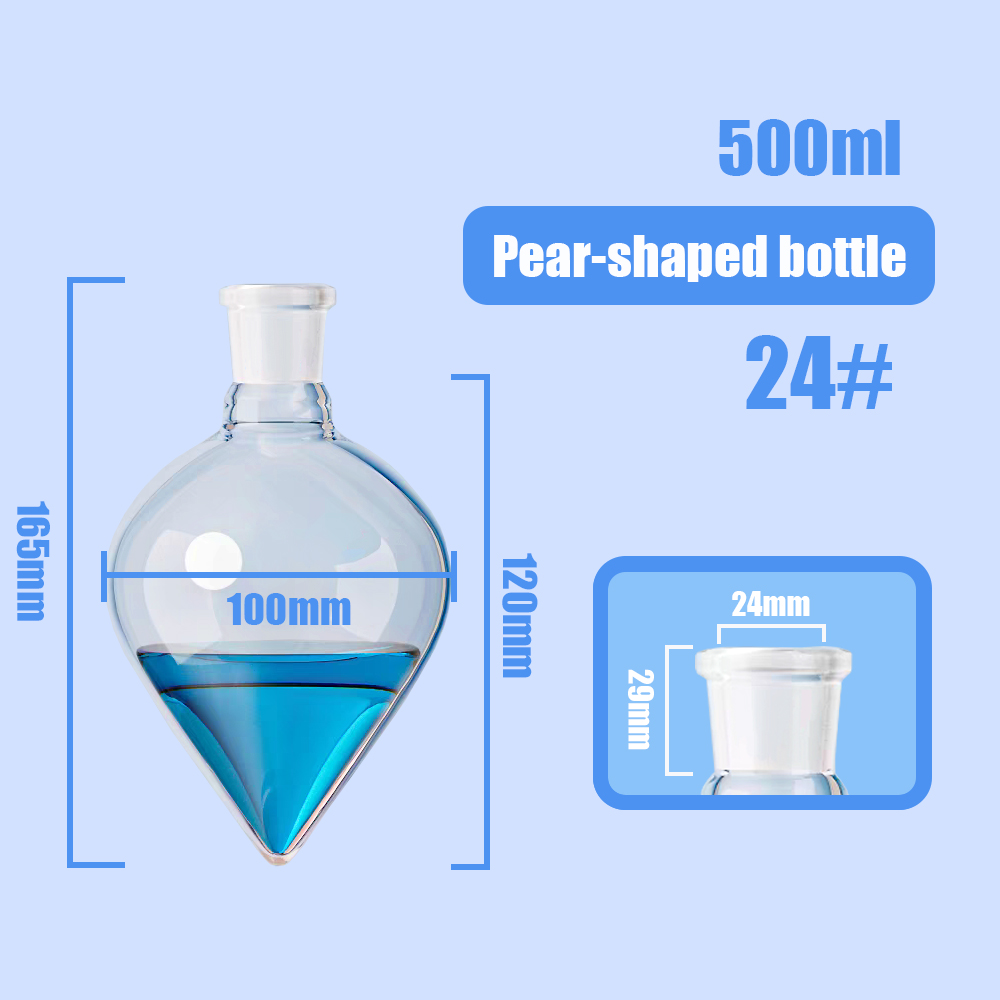 25-500ML #24 Joint Borosilicate Glass Single Neck Socket Pear Shape Boiling Flask Labware - 图片 7