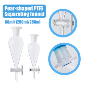 Lab Glass Pear-Shaped Separatory Funnel 60—500ML 19# PTFE Piston Separating Eurify Essential Oil Chemical Experiment Separation