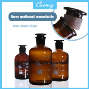 60ml/125ml/250ml Glass Small Mouth Reagent Bottle with Ground Stopper Lab Sample Vials Narrow Mouth Reagent Bottle Lab Glassware