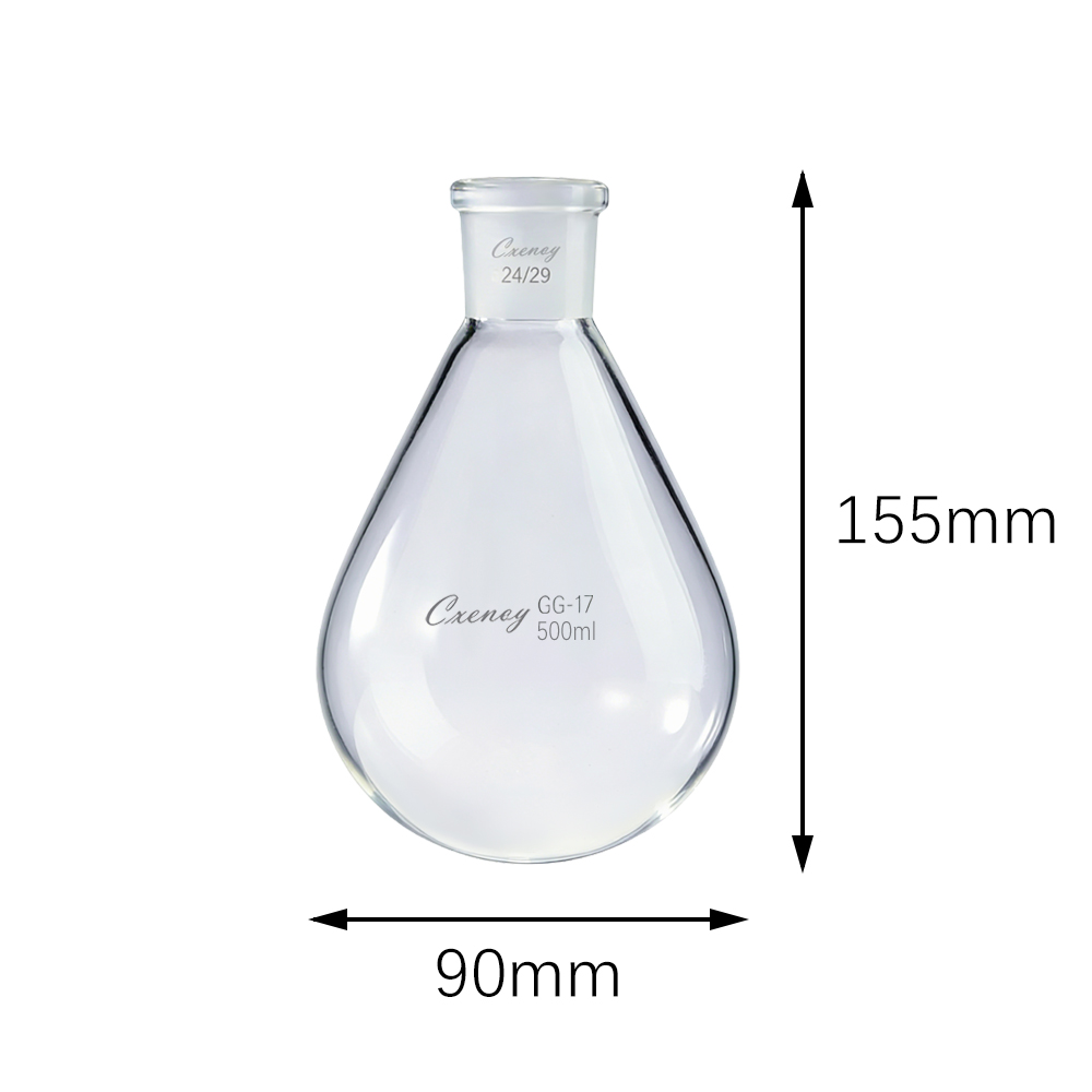 250/500 mL 24# Lab Flask High-borosilicate Glass Standard-mouth Pear-shaped Flask Heat-resistant Pear-shaped Reaction Flask - 图片 2