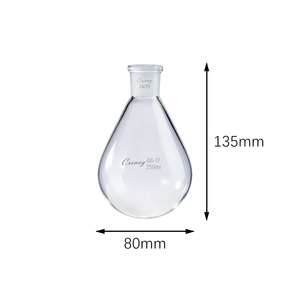 250/500 mL 24# Lab Flask High-borosilicate Glass Standard-mouth Pear-shaped Flask Heat-resistant Pear-shaped Reaction Flask - 图片 3