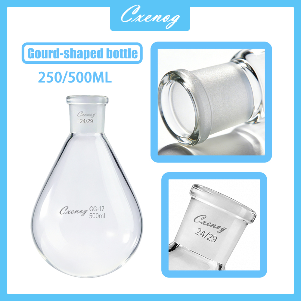 250/500 mL 24# Lab Flask High-borosilicate Glass Standard-mouth Pear-shaped Flask Heat-resistant Pear-shaped Reaction Flask