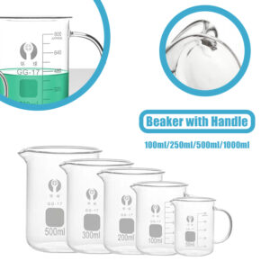 100-1000ML High Borosilicate Glass Measuring Cup With Handle Heat-resistant Scale Cup Laboratory Beaker Kitchen Baking Measuring