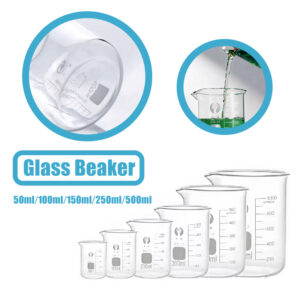 50ml-500ml Glass Measuring Cup Set Clear Scale Cup Heat-resistant Beaker Kitchen Baking Measuring Cup Set Lab Container Jugs